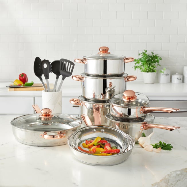 18-Pc. Copper Accent Stainless Set image number null