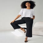 Short Puff Sleeve Eyelet Tee image number null