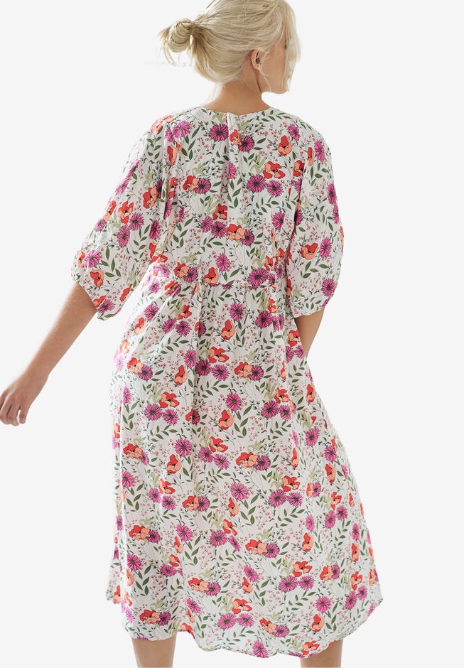 Blouson Sleeve Empire Midi Dress image number 1