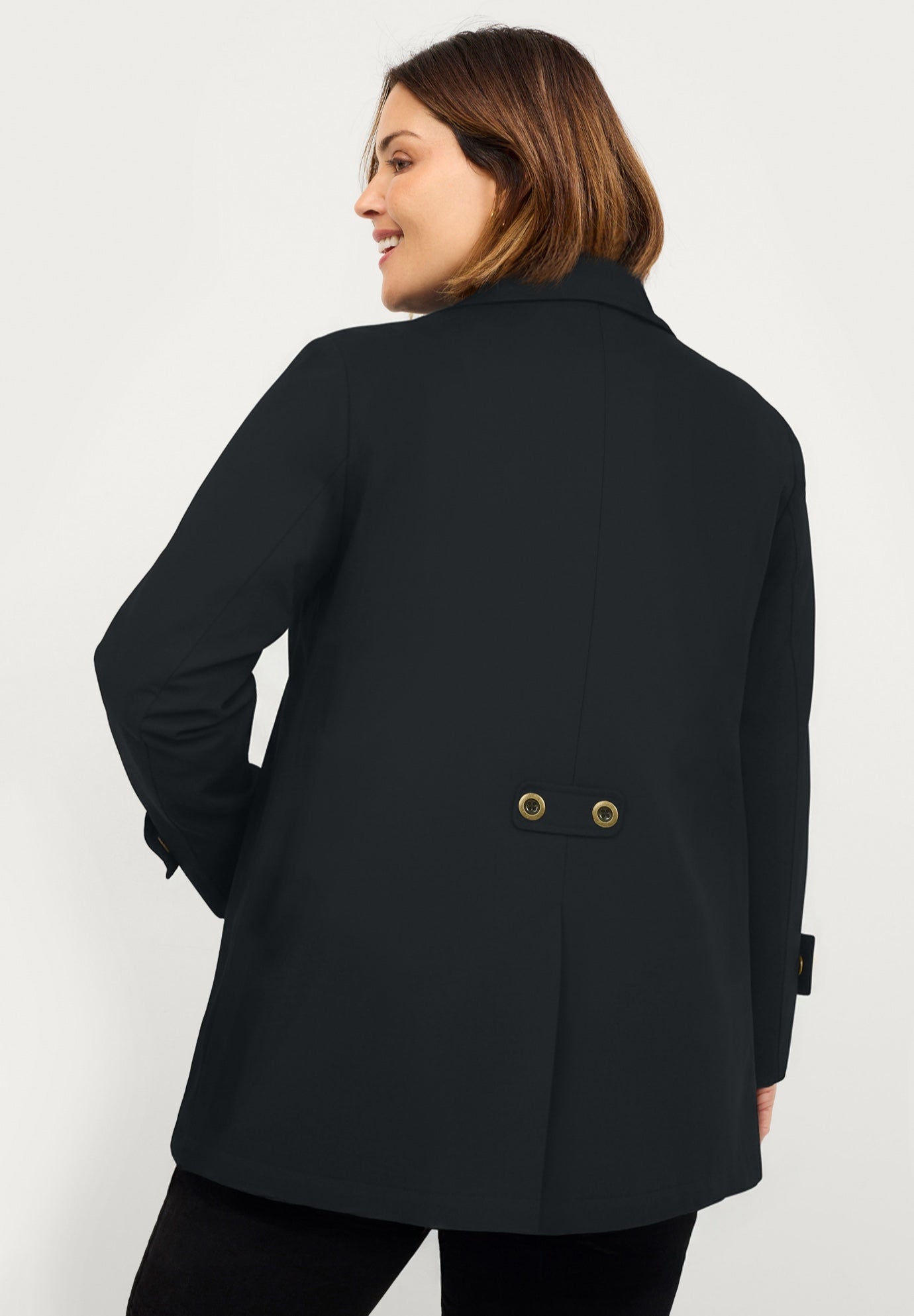 Button Front Denim A-line Jacket image number 1