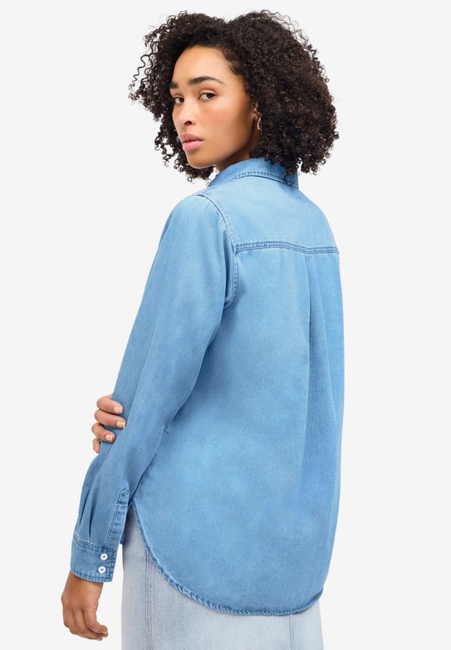 Button Front Denim Shirt image number null