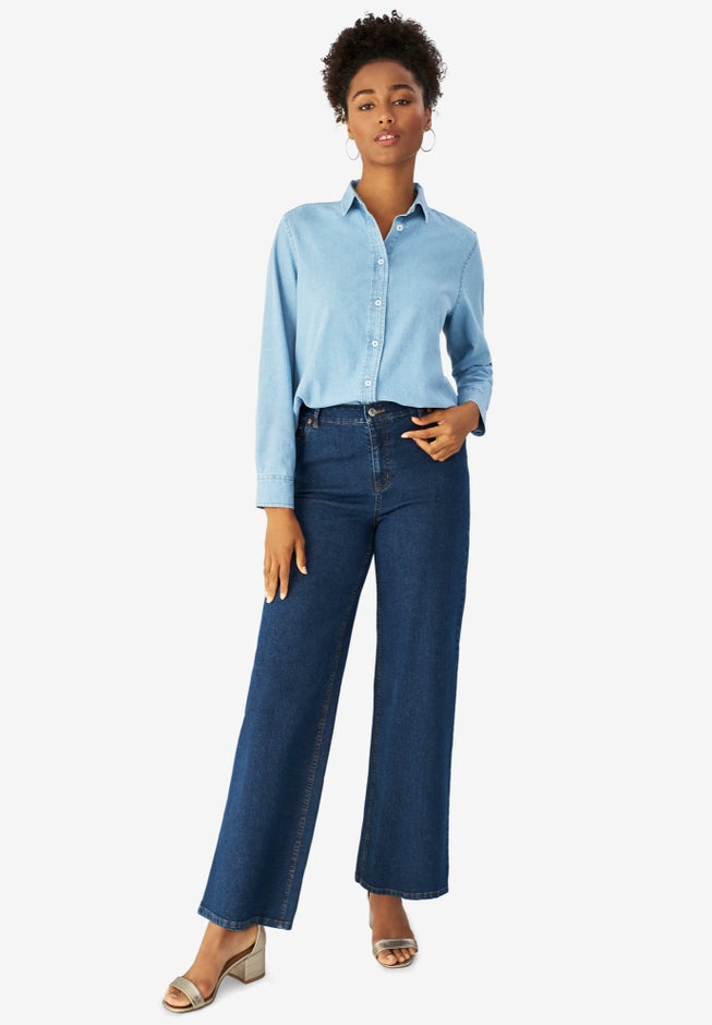 Button Front Denim Shirt image number null