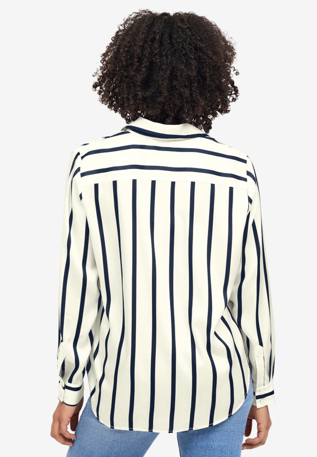 Button Front Satin Shirt image number null
