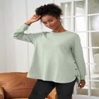 Curved Hem Sweatshirt Tunic With Side Snaps image number null