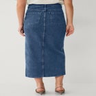 High-Waist 5 Pocket Stretch Denim Maxi Skirt image number null