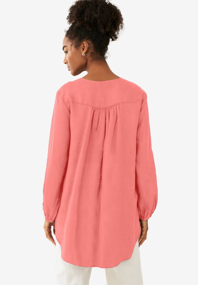 V-Neck Inverted Pleat Tunic image number 1