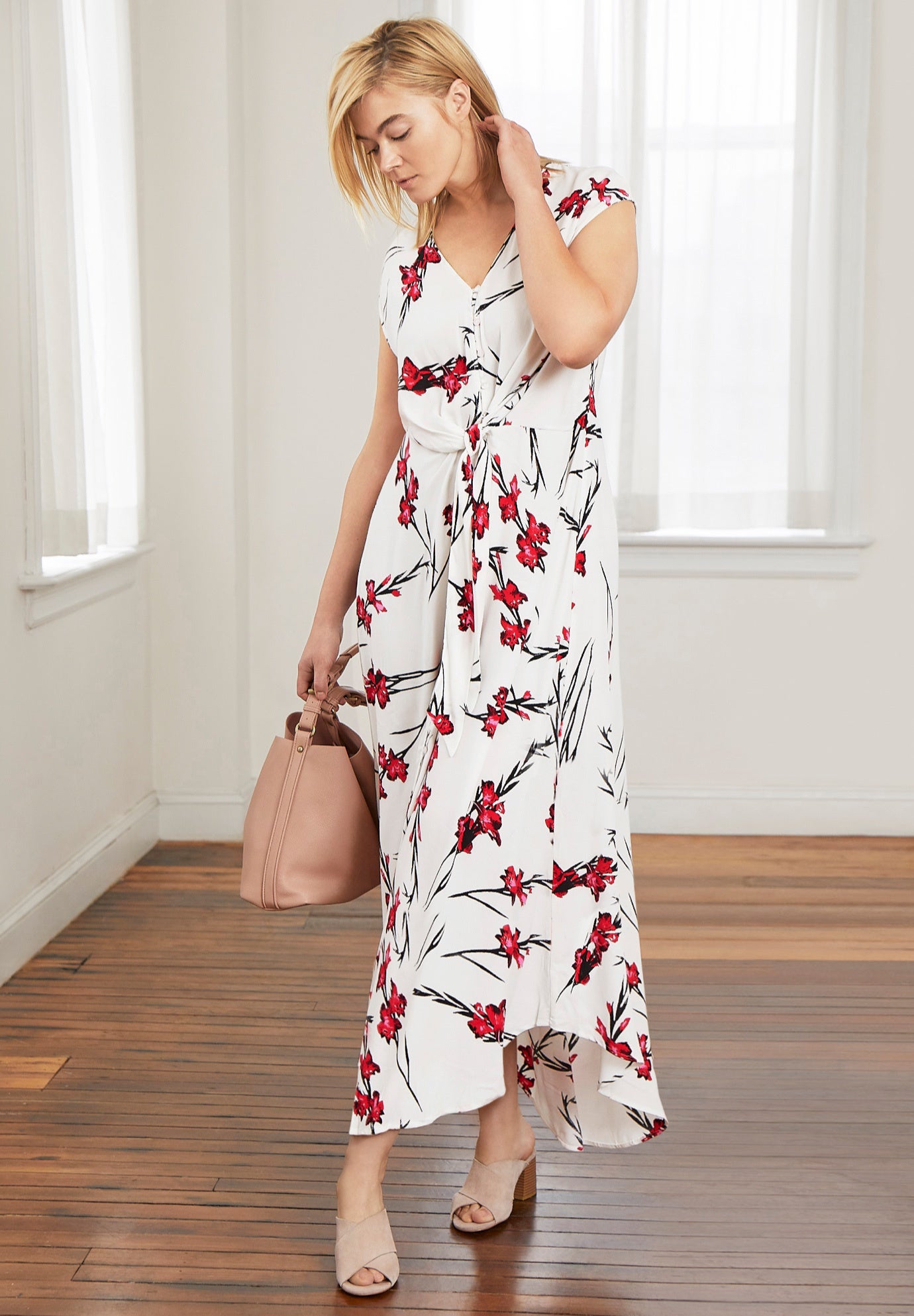 Tie-Front Maxi Dress image number 0