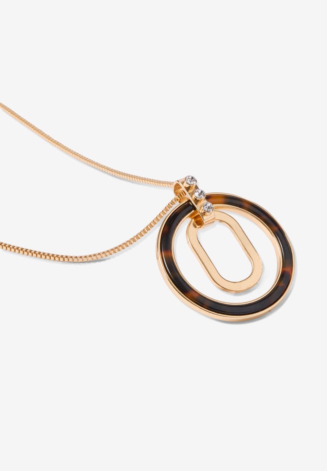 Tortoiseshell Circle Necklace image number 2