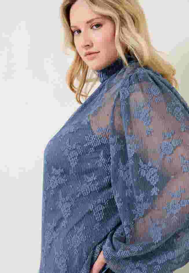Smocked Mockneck Blouse image number 2