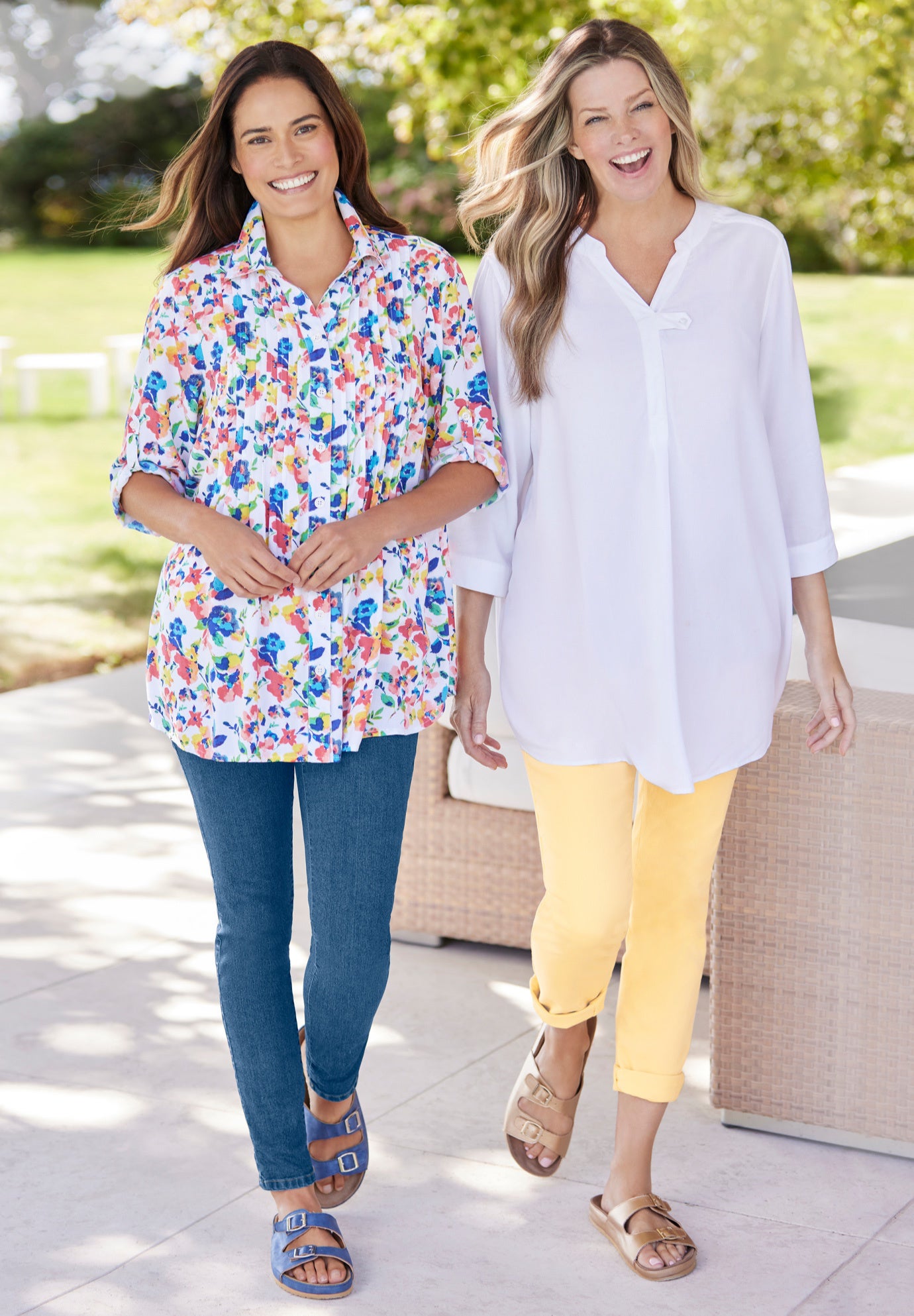 Rayon Pintucked Effortless Tunic Blouse image number 4