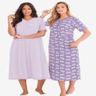 2-Pack Long Henley Sleepshirt image number 0