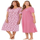 2-Pack Long Henley Sleepshirt image number null