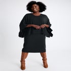 Cable Knit Cape Sweater Dress image number null