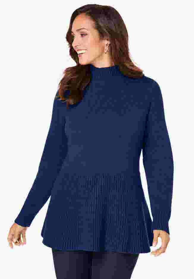 Peplum Mockneck Pullover image number 0