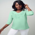 Stretch Cotton Embroidered Tee image number null