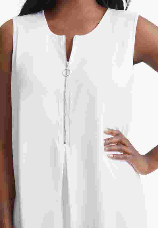 Stretch Knit Hi-Low Zip Tunic image number 1