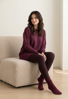 French Terry Blouson Sleeve Sweatshirt Tunic Dress