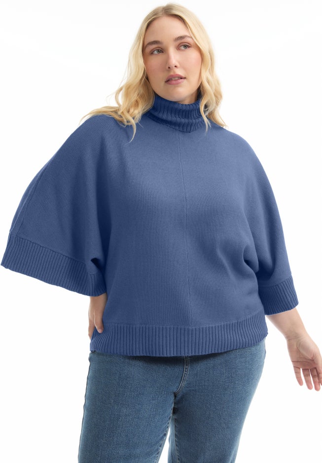 Wide-Sleeve Turtleneck Sweater image number 0