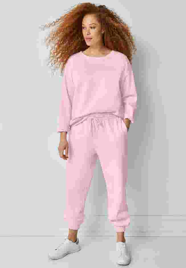 Drawstring Waist Fleece Sweatpants image number 2
