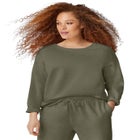 Boxy Fleece Sweatshirt image number null