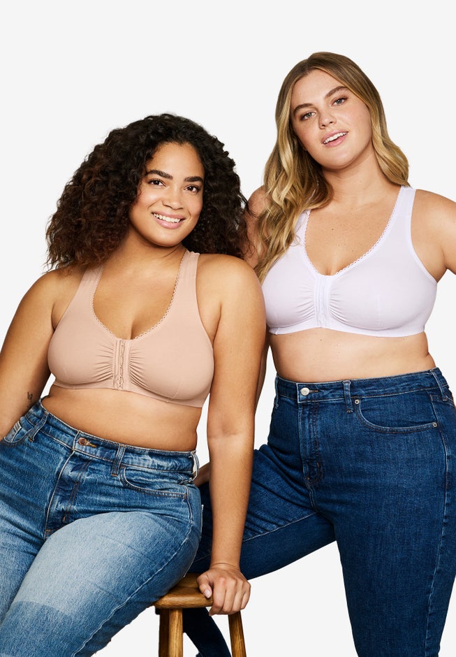 Glamorise® Front-Close Lace Back Bra image number 4