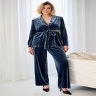 Velvet Wide Leg Pants image number null