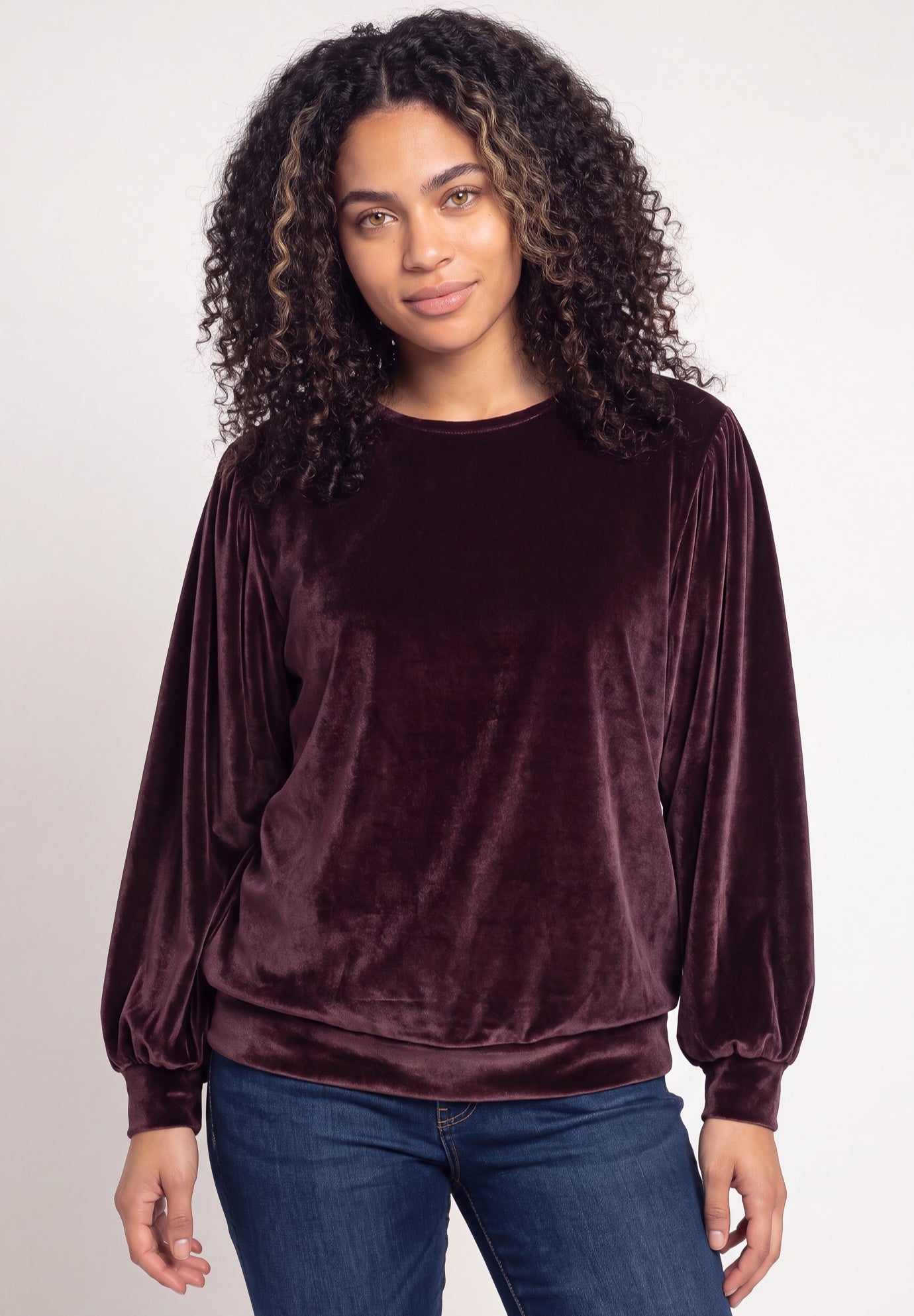 Full Sleeve Velour Top image number 0