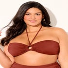 Ruched Ring Bandeau Bikini Top image number null