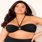 Ruched Ring Bandeau Bikini Top image number null