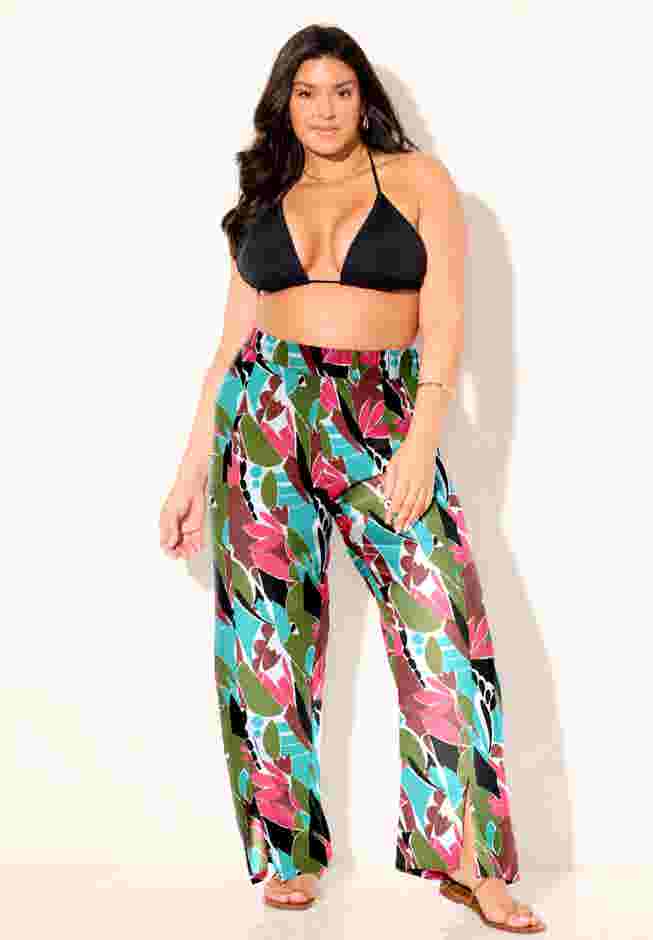 Elastic Waist Lounge Cover Up Pant image number 3