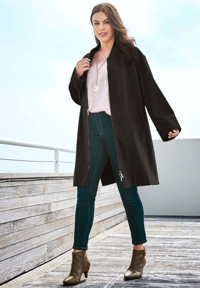Plus Size Wool Blend Driving Coat image number 4