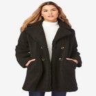Plus Size Double Breasted Teddy Coat image number null