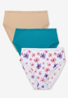 Hi-Cut Cotton/Spandex Panty 3-Pack