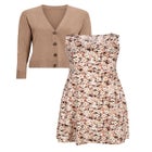 Stretch Jersey Knit Sleeveless Scoop Neck Fit and Flare Dress image number 3