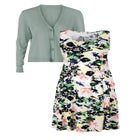 Stretch Jersey Knit Sleeveless Scoop Neck Fit and Flare Dress image number 2