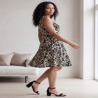 Stretch Jersey Knit Sleeveless Scoop Neck Fit and Flare Dress image number 2