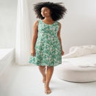 Stretch Jersey Knit Sleeveless Scoop Neck Fit and Flare Dress image number 0