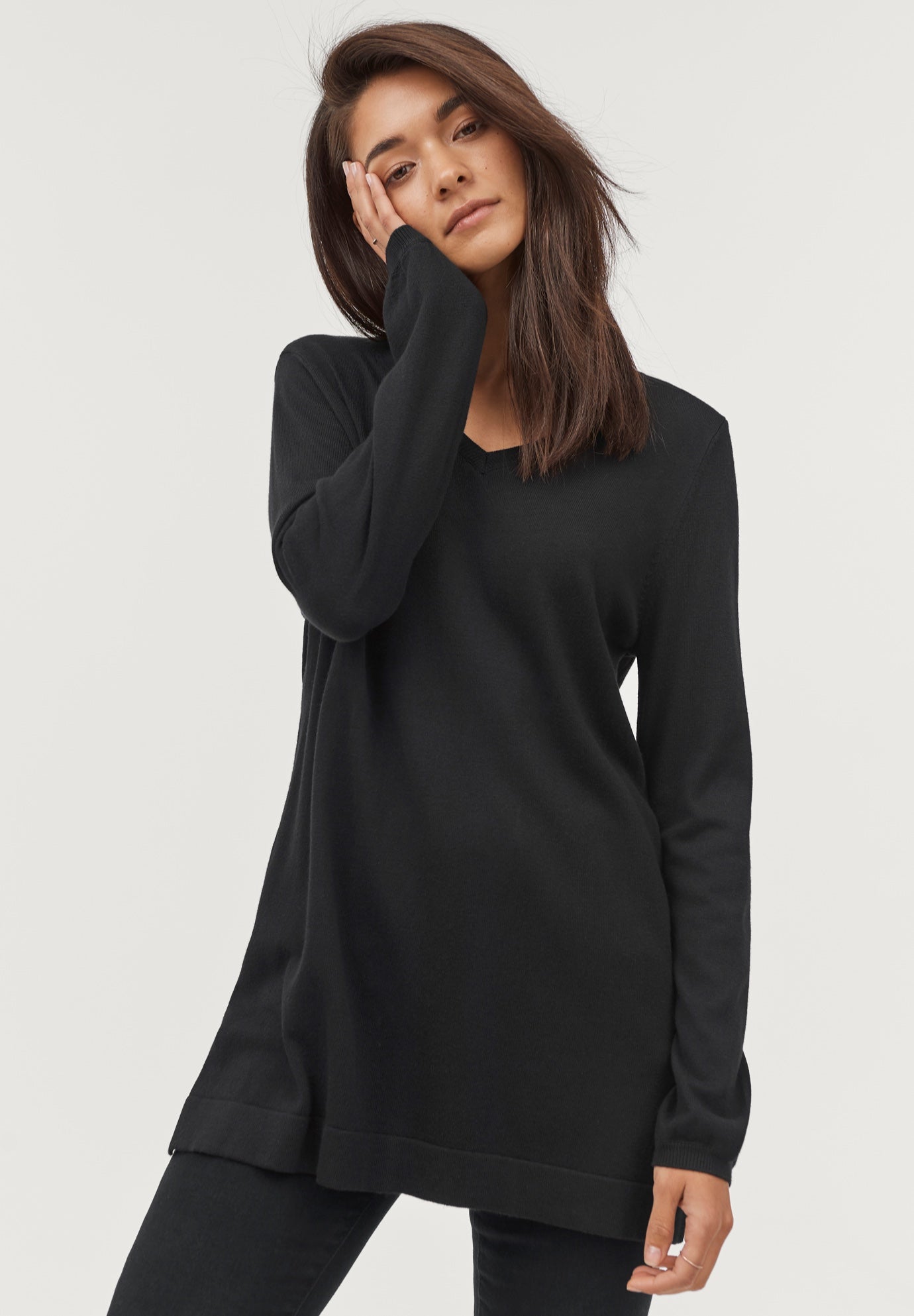 V-Neck Sweater Tunic image number 0
