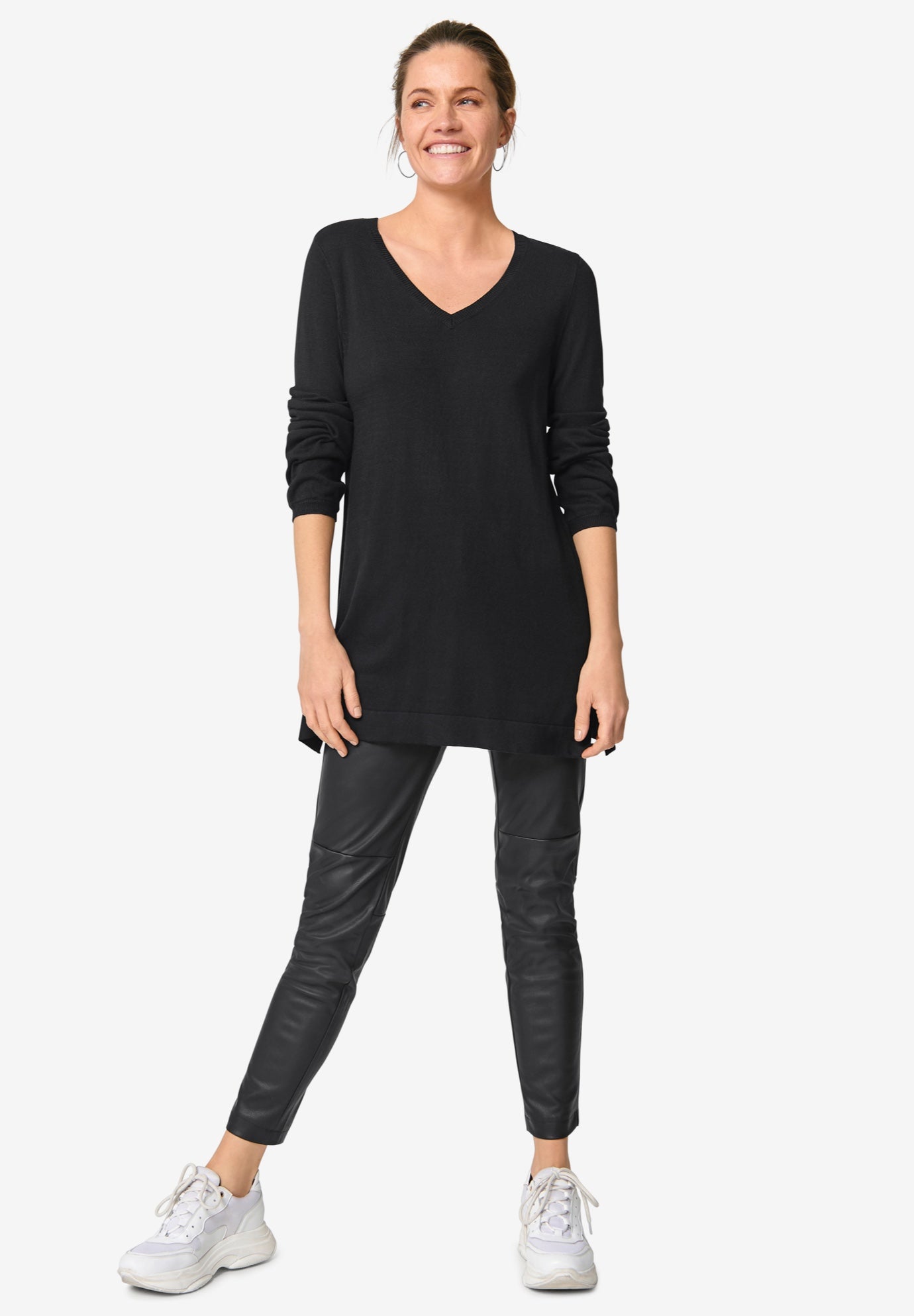 V-Neck Sweater Tunic image number 2