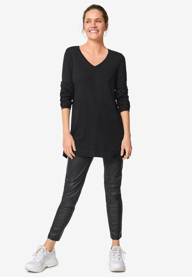 V-Neck Sweater Tunic image number 2