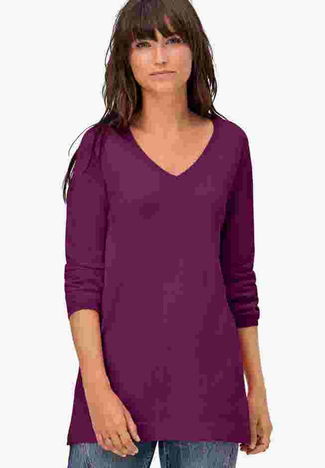 V-Neck Sweater Tunic image number 0