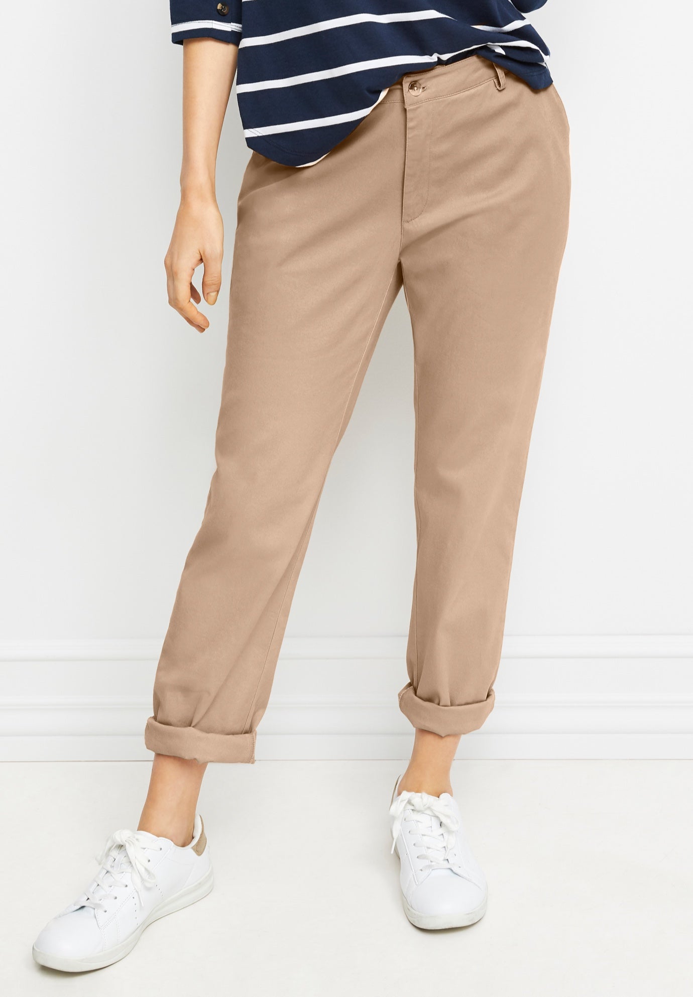 Stretch Chino Mid-rise Tapered Straight Pants image number 0