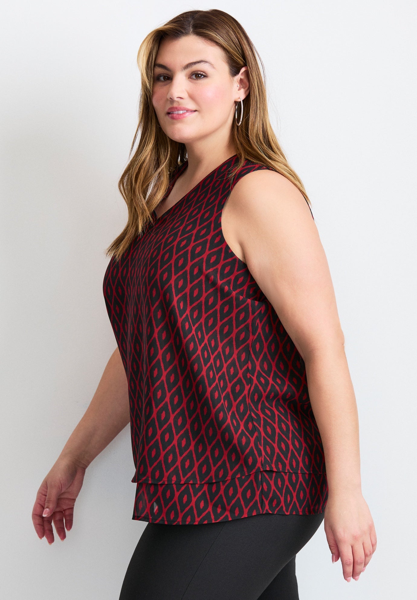 Sleeveless Double Layer Swing Tank image number 2