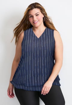 Sleeveless Double Layer Swing Tank