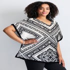 Crochet Trim Poncho Top image number 2