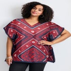 Crochet Trim Poncho Top image number 0
