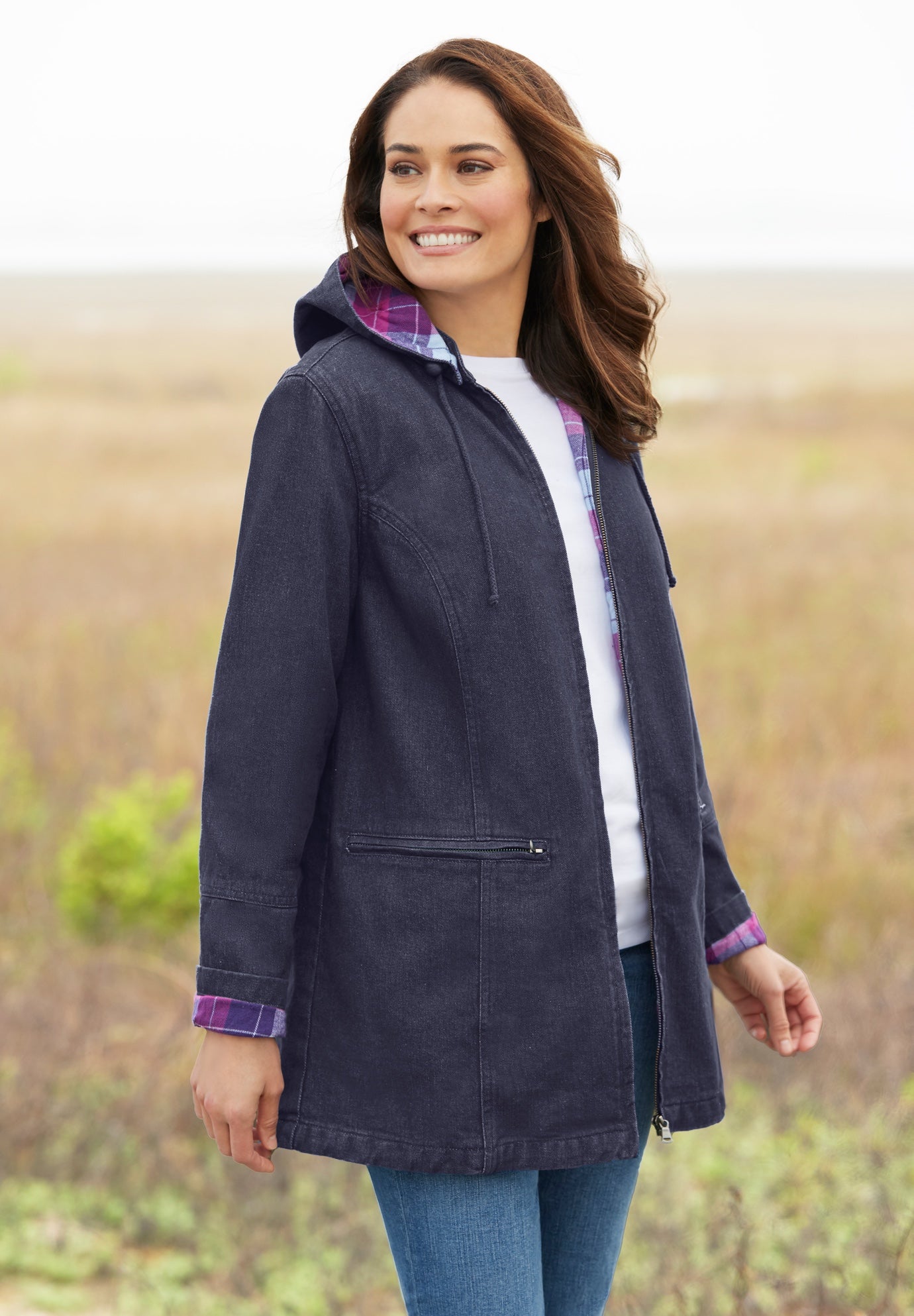 Flannel-Lined Denim Jacket image number 0