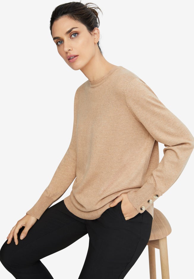 Button-Cuff Pullover image number 2