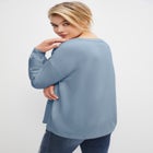 French Terry Blouson Sleeve Sweatshirt Tunic image number null