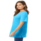 Waffle Thermal Satin Trim Tee image number null
